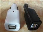 双USB车充,一出二USB车充，双USB汽车车充,