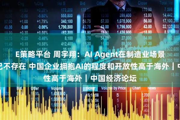E策略平台 周宇翔：AI Agent在制造业场景落地的障碍已不存在 中国企业拥抱AI的程度和开放性高于海外｜中国经济论坛