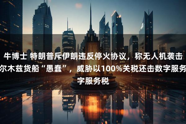 牛博士 特朗普斥伊朗违反停火协议，称无人机袭击霍尔木兹货船“愚蠢”，威胁以100%关税还击数字服务税